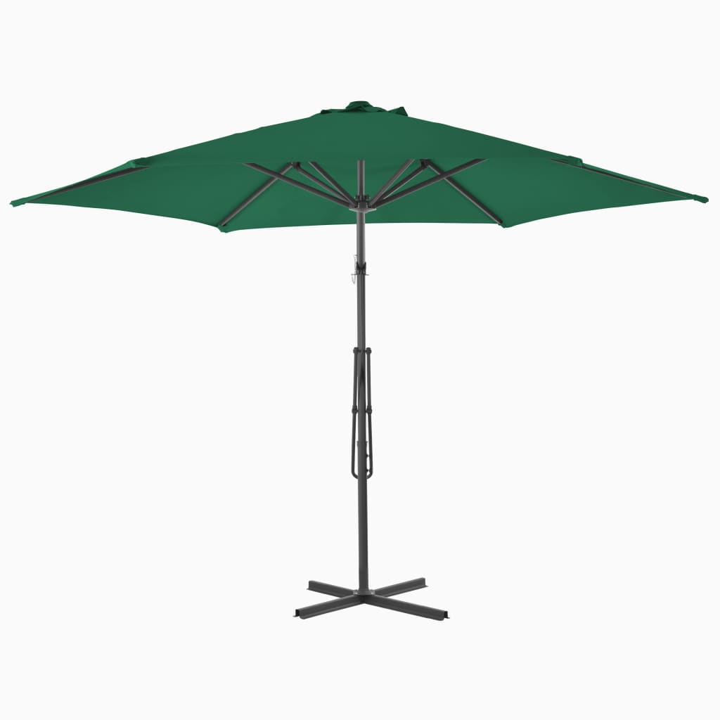Parasol med stålstang 300 cm grøn