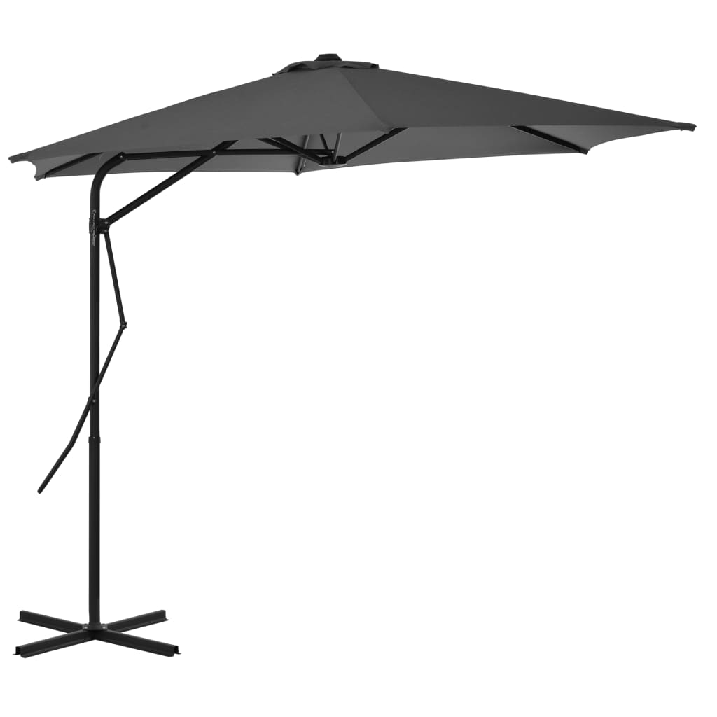 Parasol med stålstang 300 cm antracit