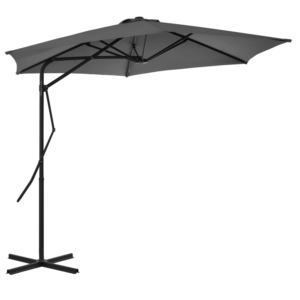 Parasol med stålstang 300 cm antracit