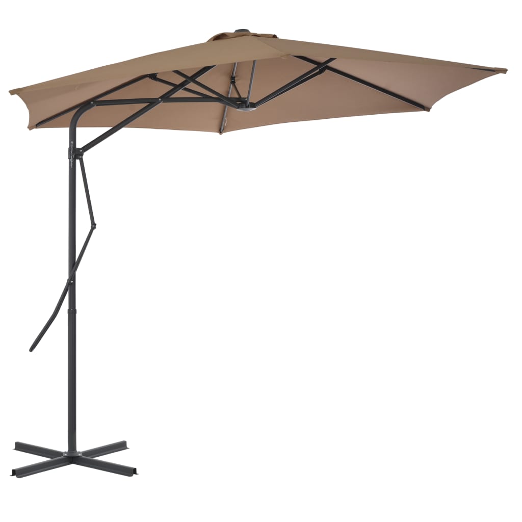 Parasol med stålstang 300 cm Taupe