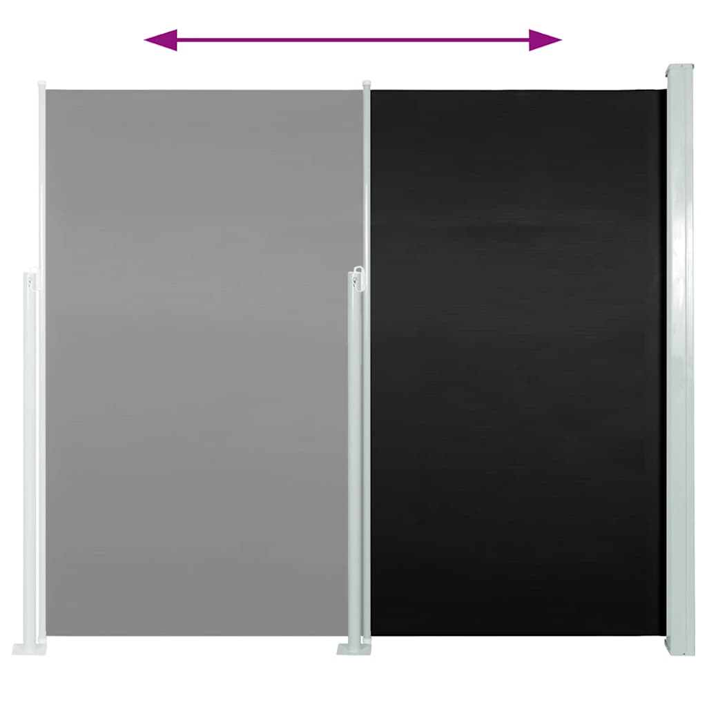 Udtrækbart Sidefortelt 140x300 cm Sort