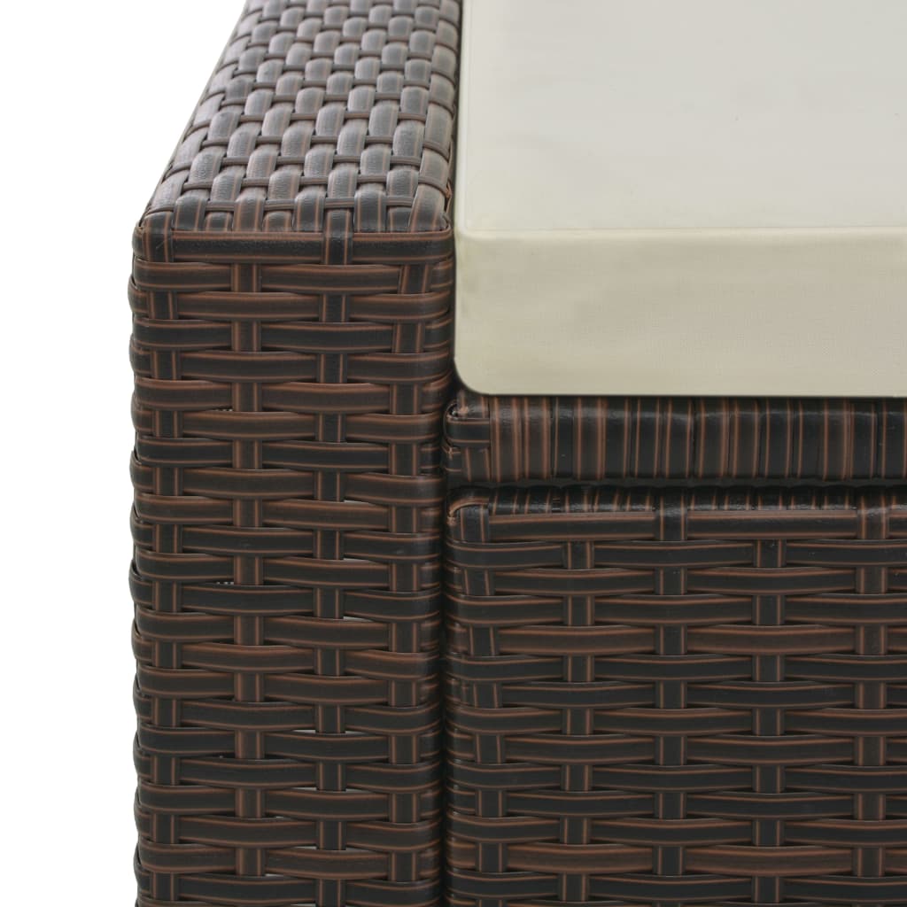 Dobbelt solseng polyrattan brun