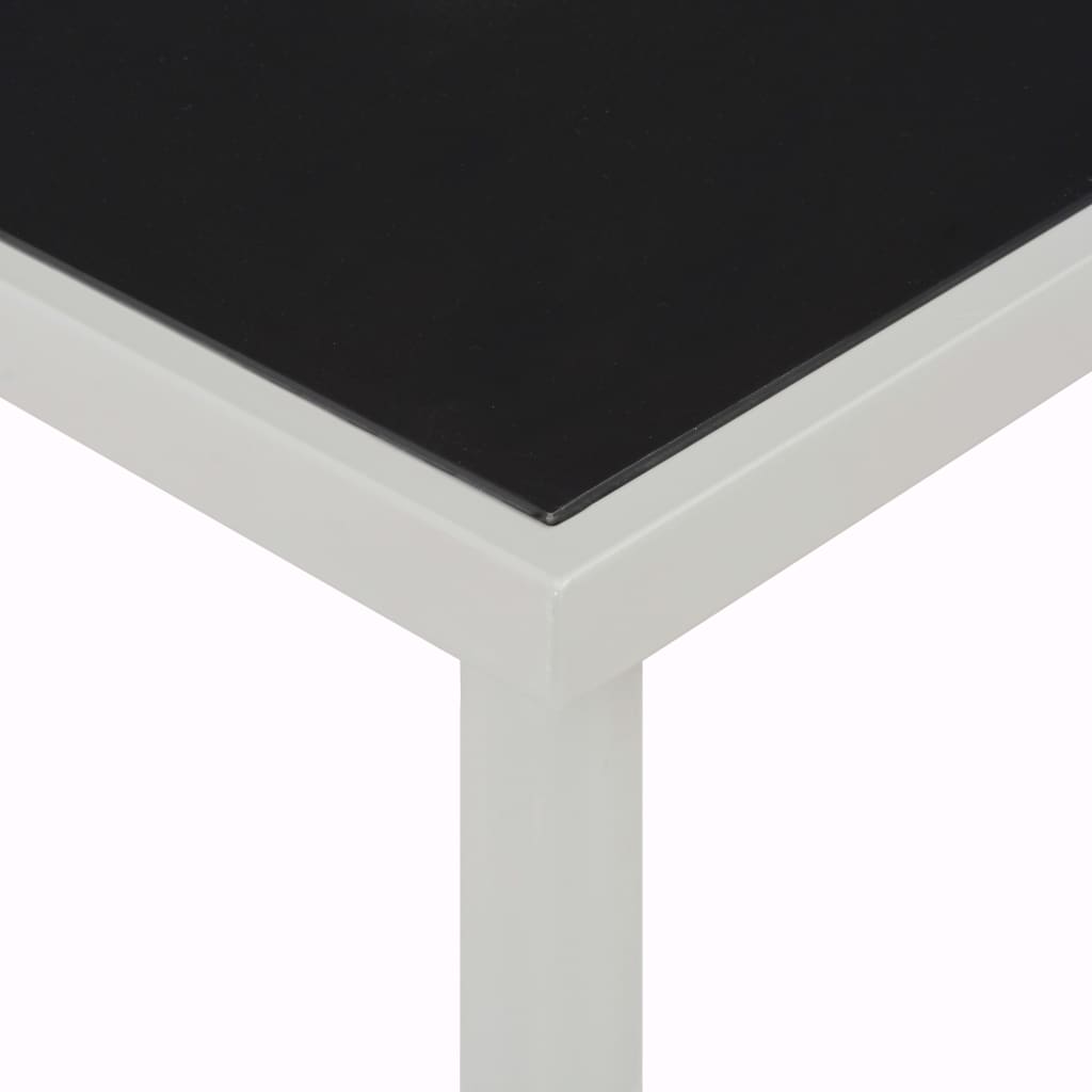 Gartentisch Schwarz 220x90x74,5 cm Stahl