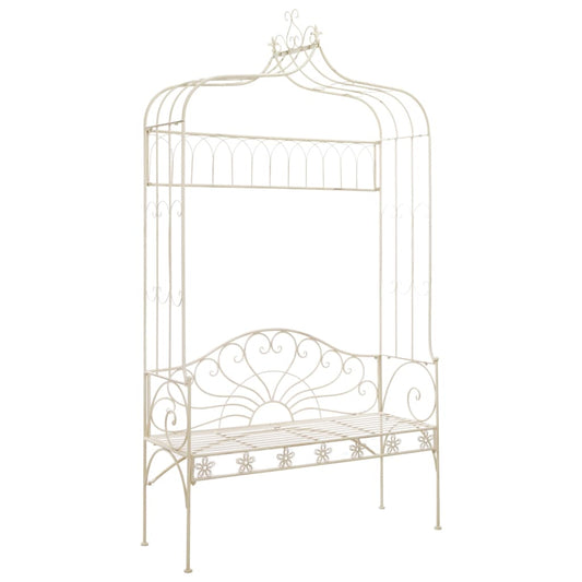 Havebænk 122 cm Jern Antik Hvid