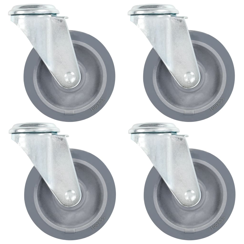 Svingbare hjul med bolthul 4 stk 100 mm