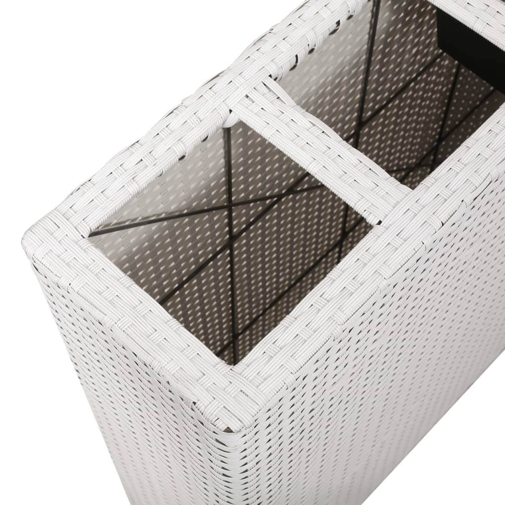 Haveseng med 4 potter polyrattan hvid