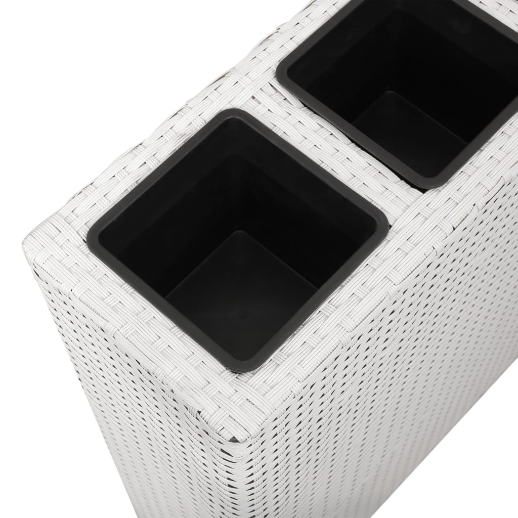 Haveseng med 4 potter polyrattan hvid
