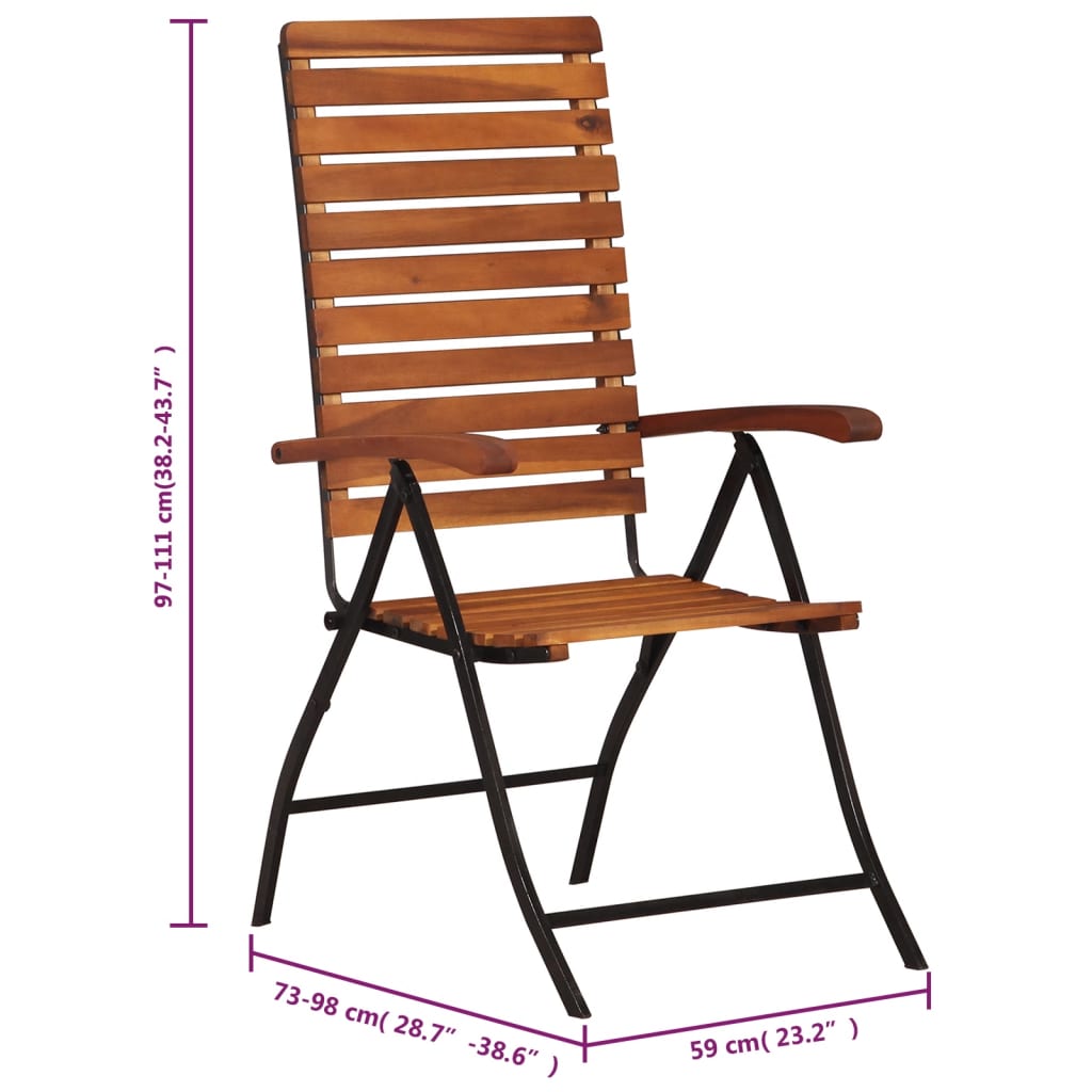 Have loungestole 2 stk massivt akacietræ