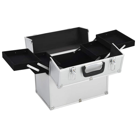 Kosmetikkoffer 38x23x34 cm Silbern Aluminium