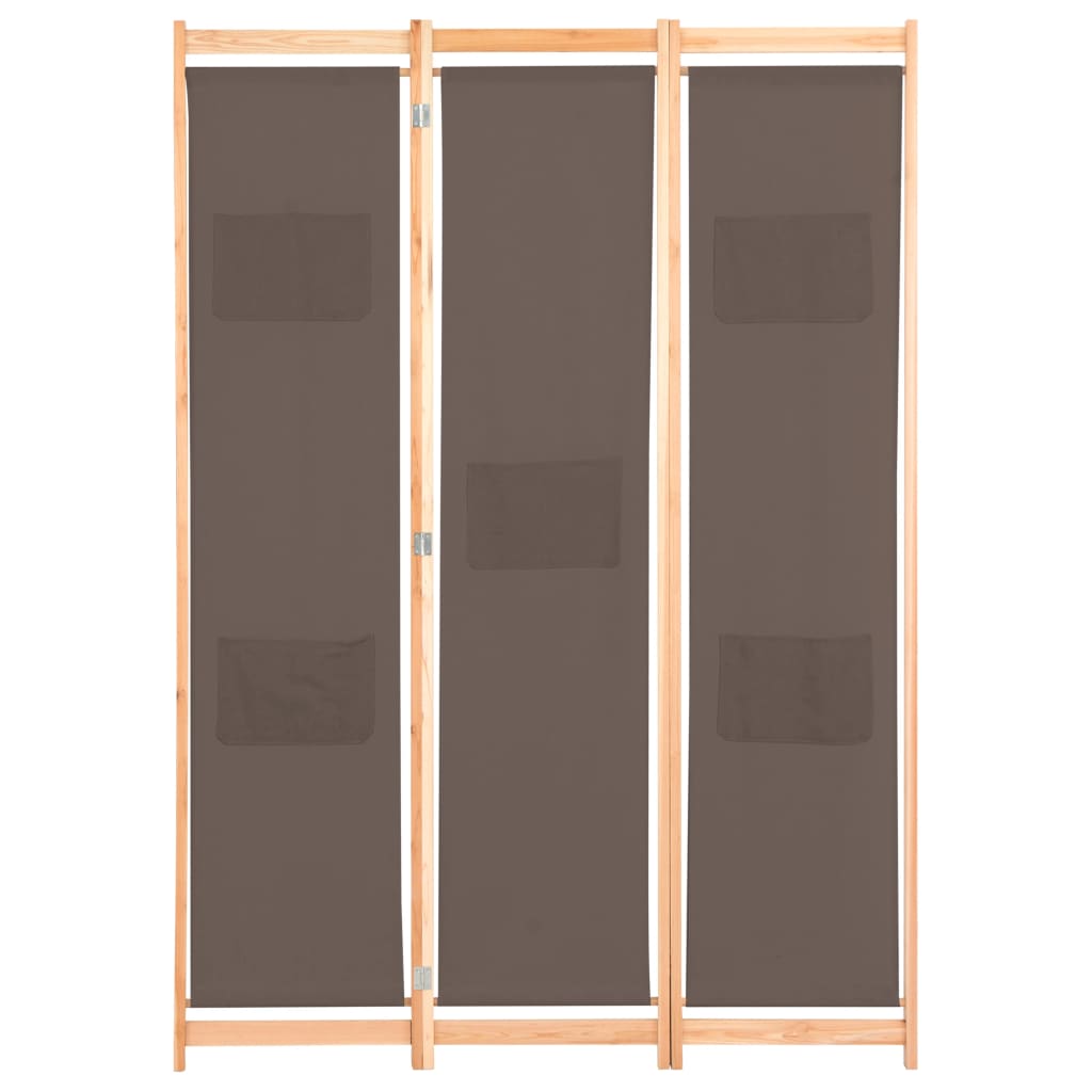 3-delt rumdeler brun 120 x 170 x 4 cm stof
