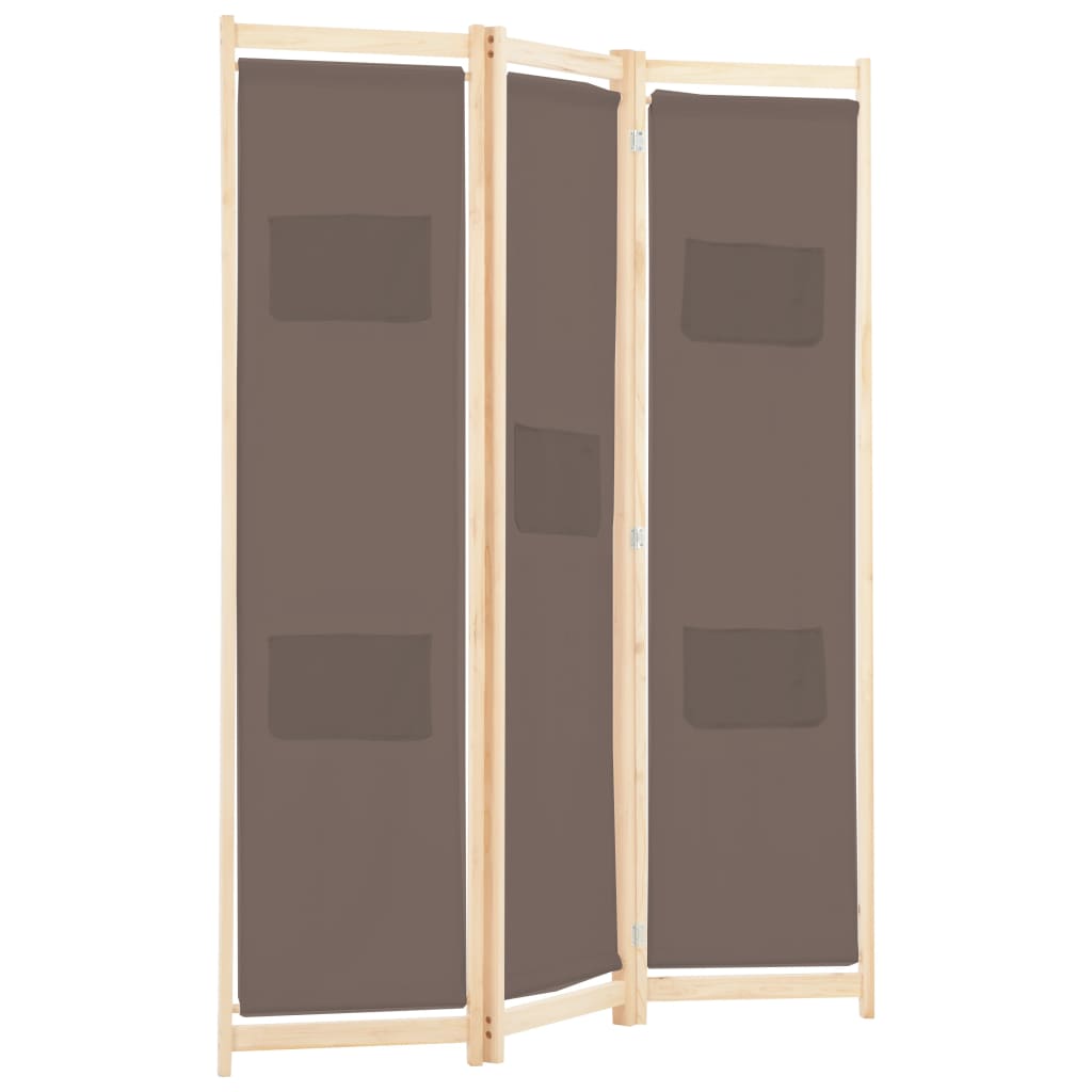 3-delt rumdeler brun 120 x 170 x 4 cm stof