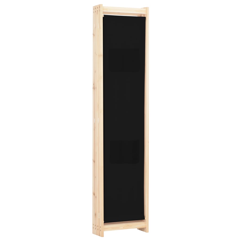 4-delt rumdeler sort 160 x 170 x 4 cm stof