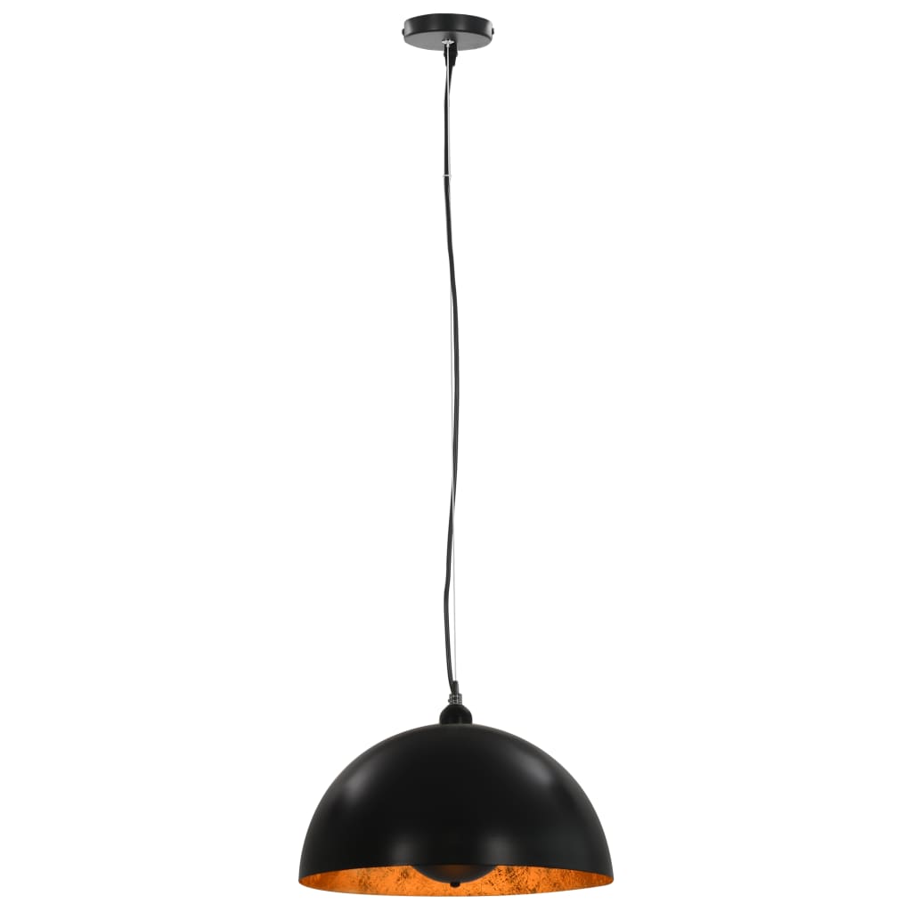 Loftslamper 2 stk Sort og guld halvkugleformet 40cm E27