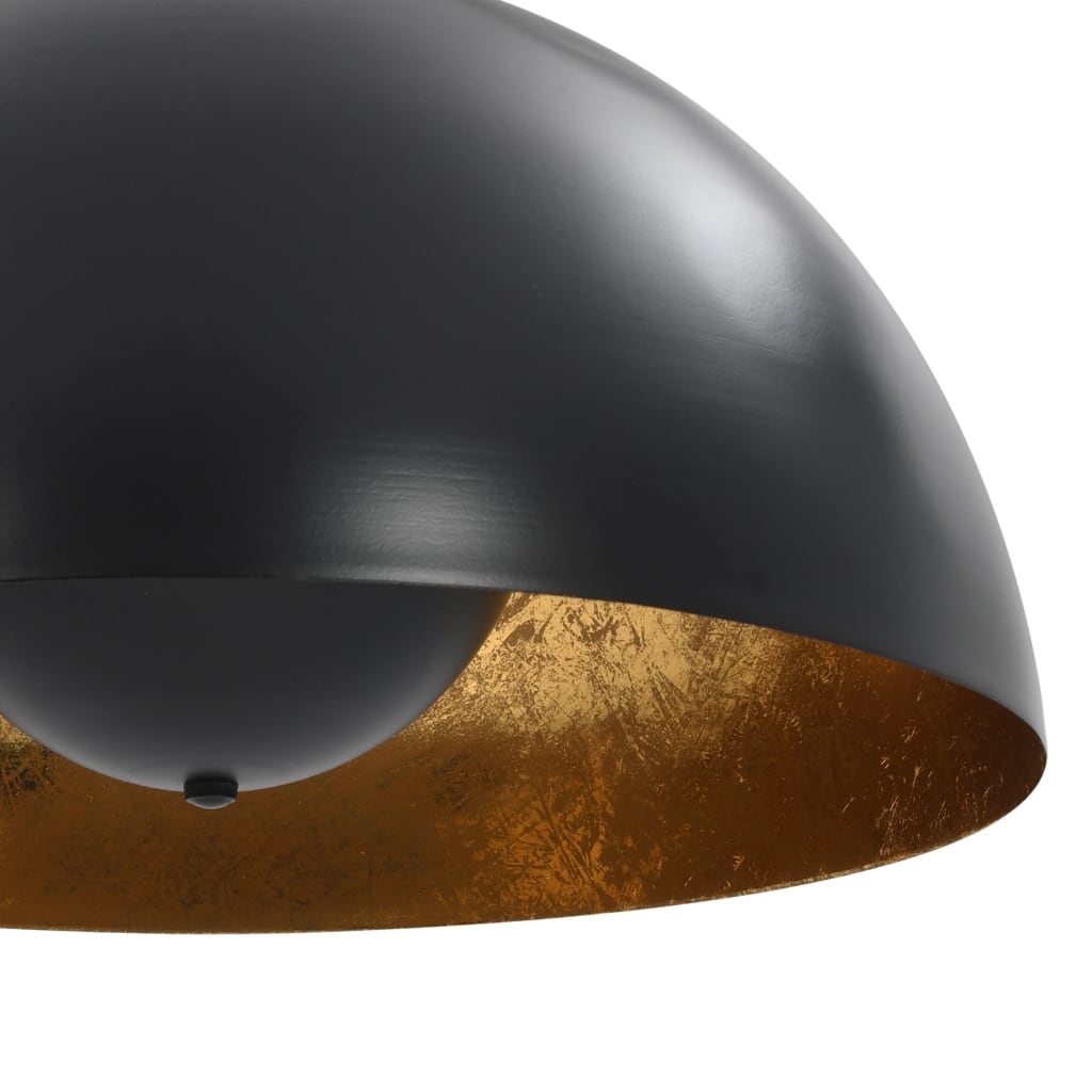 Loftslamper 2 stk Sort og guld halvkugleformet 40cm E27