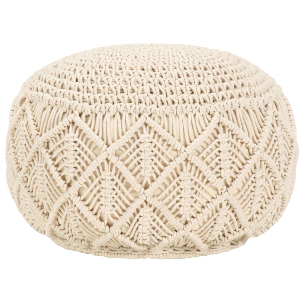 Makramee Sitzpuff Handgefertigt 45 x 30 cm Baumwolle