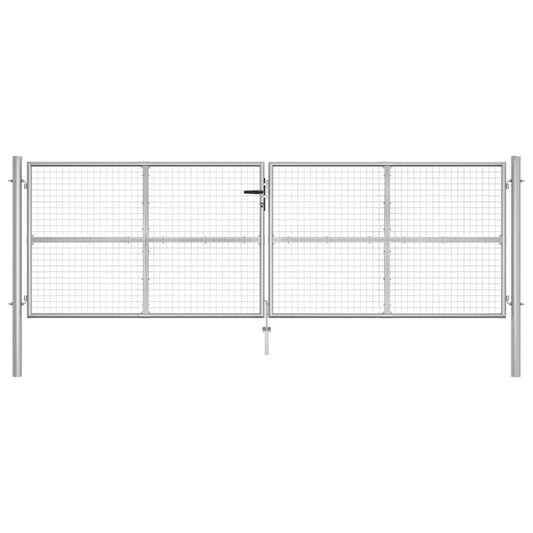 Gartentor Verzinkter Stahl 415 x 125 cm Silber