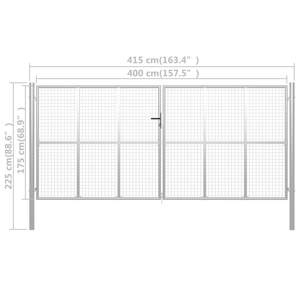 Havelåge Galvaniseret Stål 415 x 225 cm Sølv