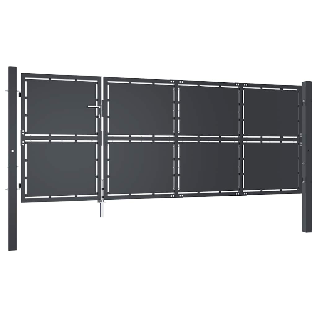 Gartentor Stahl 350 x 125 cm Anthrazit