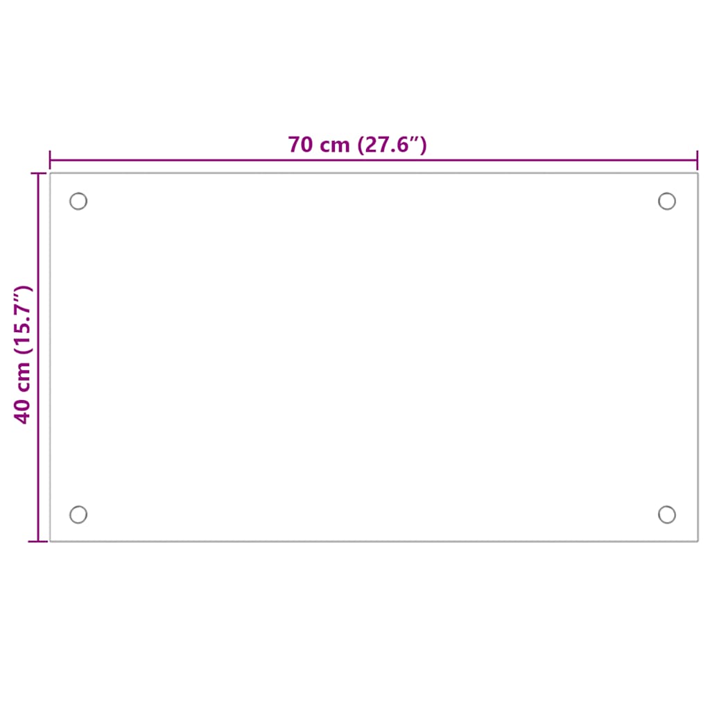 Küchenrückwand Transparent 70×40 cm Hartglas