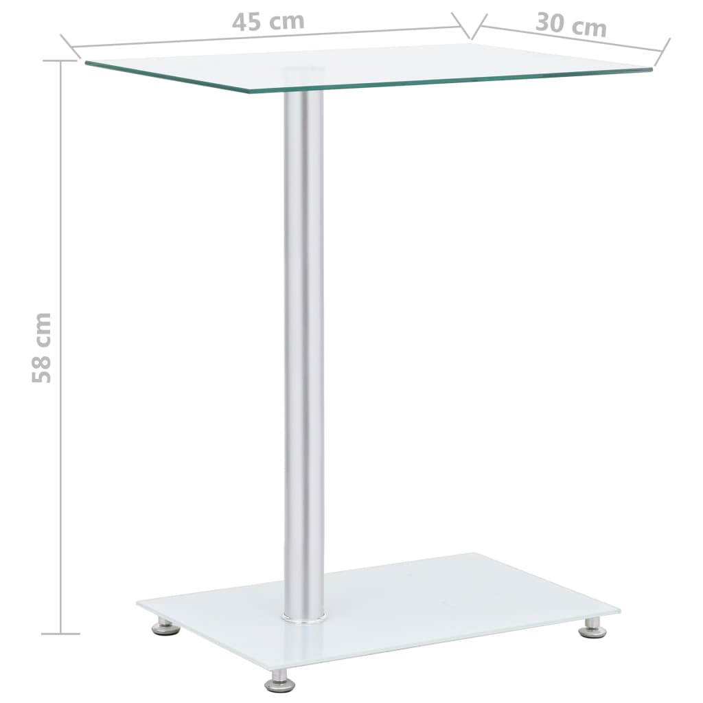 Sidebord U-form Transparent 45x30x58 cm Hærdet glas