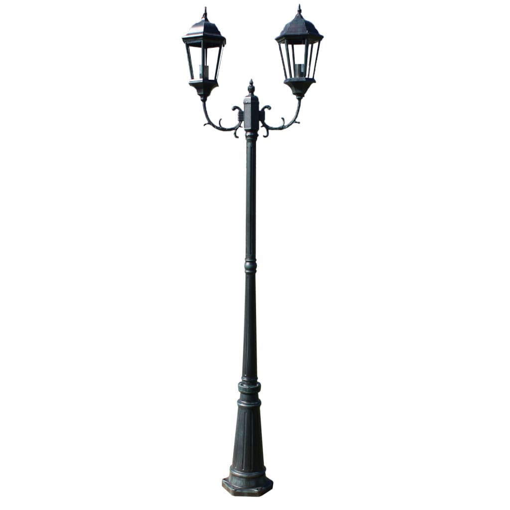 Havelanterne 2-flammet 230 cm Mørkegrøn/Sort Aluminium