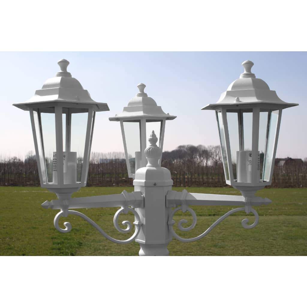 Havelanterne 3-flamme 215 cm Hvid Aluminium