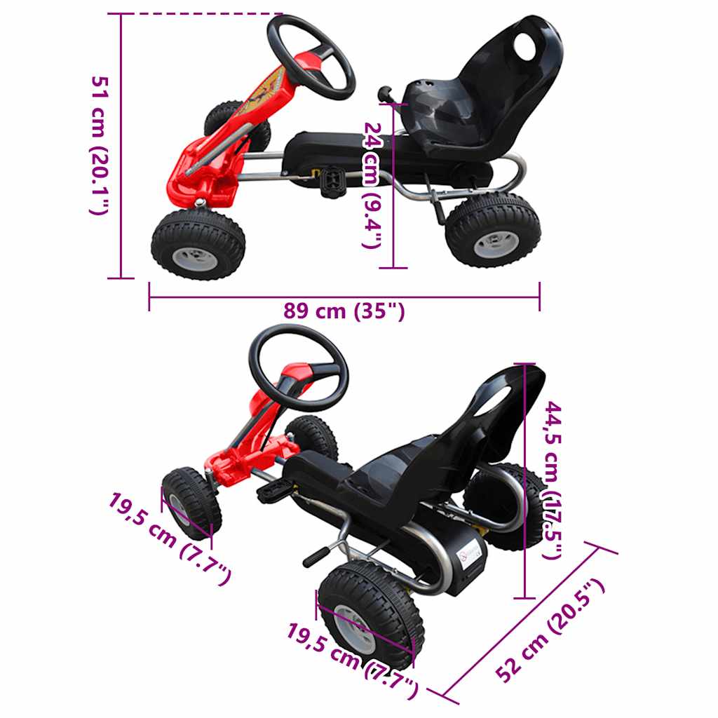 Pedal Go-Kart Rød