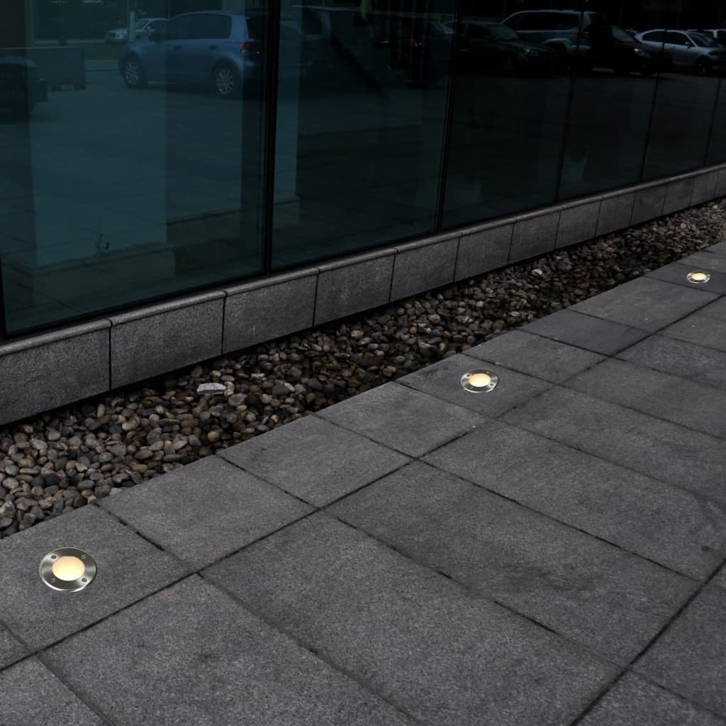 Indbyggede Gulvspots Udendørs 12 Stk Rund