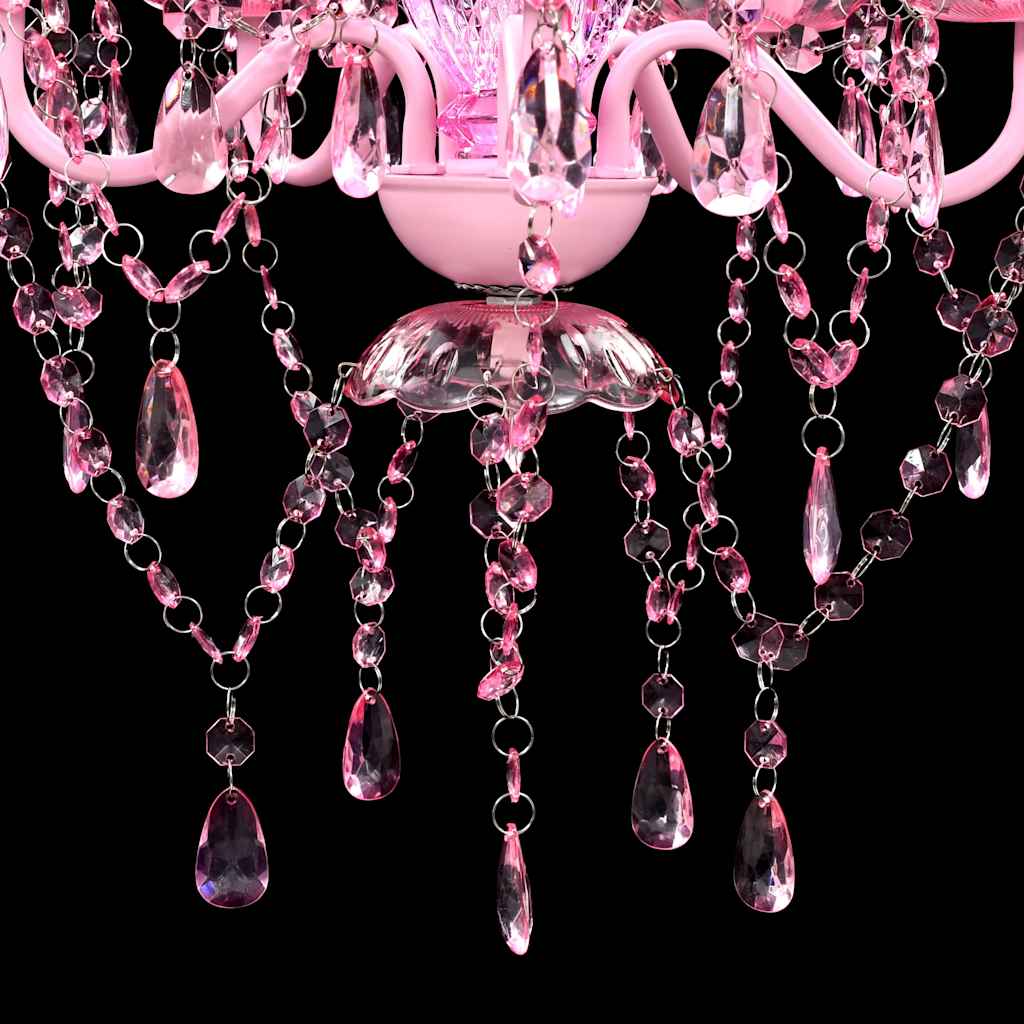 Lysekrone 5 lyspærer Pink