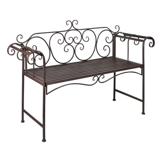 Havebænk 132 cm Stål Antik Brun