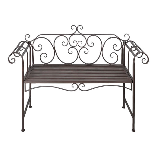 Havebænk 132 cm Stål Antik Brun