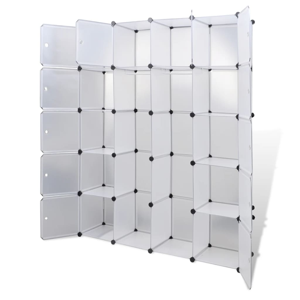 Modulskab med 14 rum Hvidt 37x146x180,5 cm