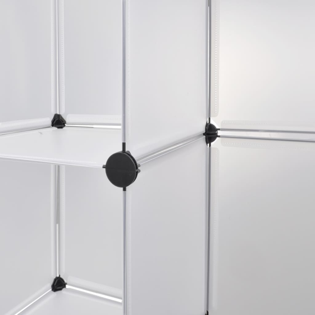 Modulskab med 18 rum Hvid 37x146x180,5 cm