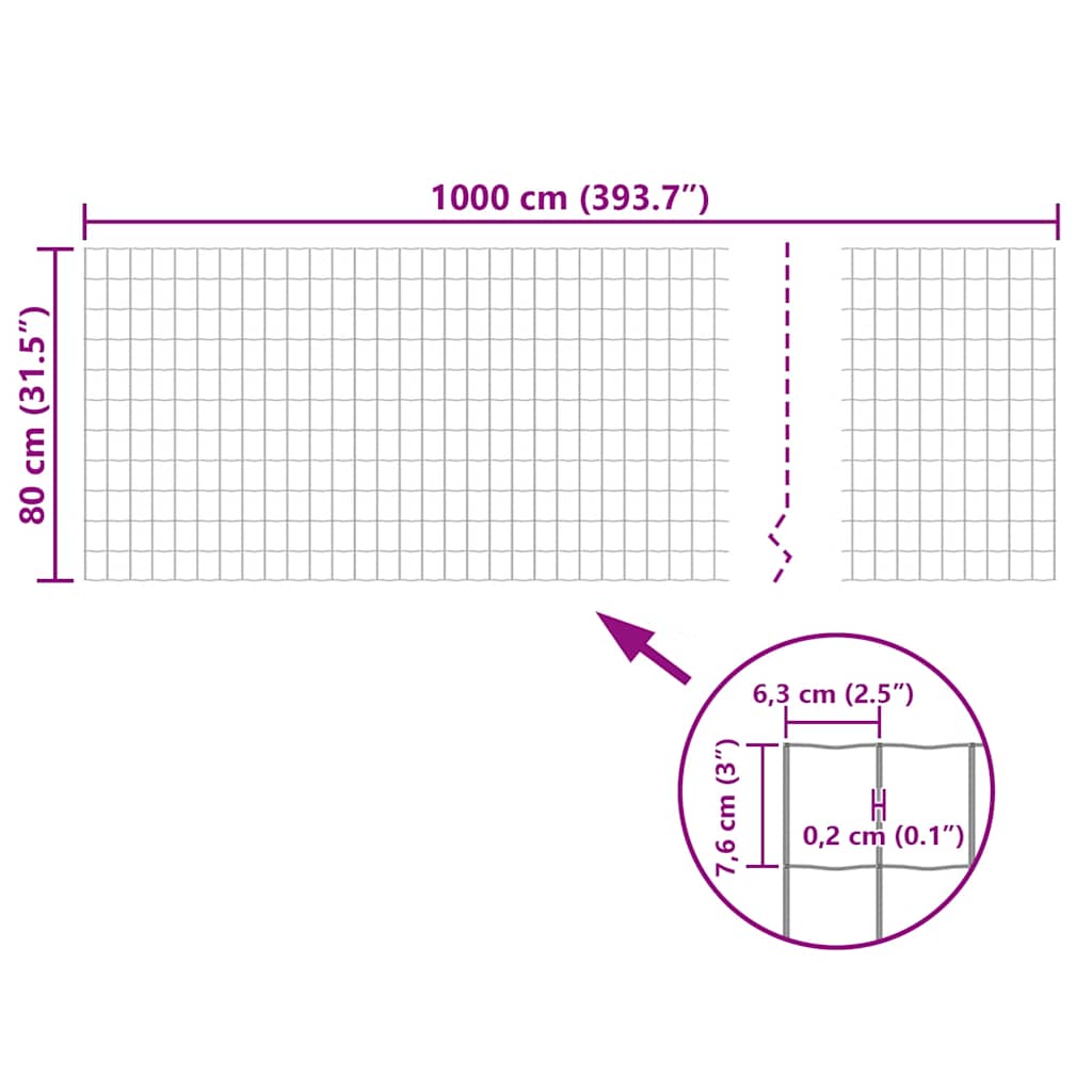 Gartenzaun Maschendraht Gitterzaun Schweißgitter 10x0,8 m