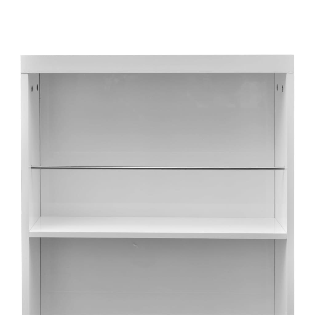 Barbord med vinreol MDF højglans hvid