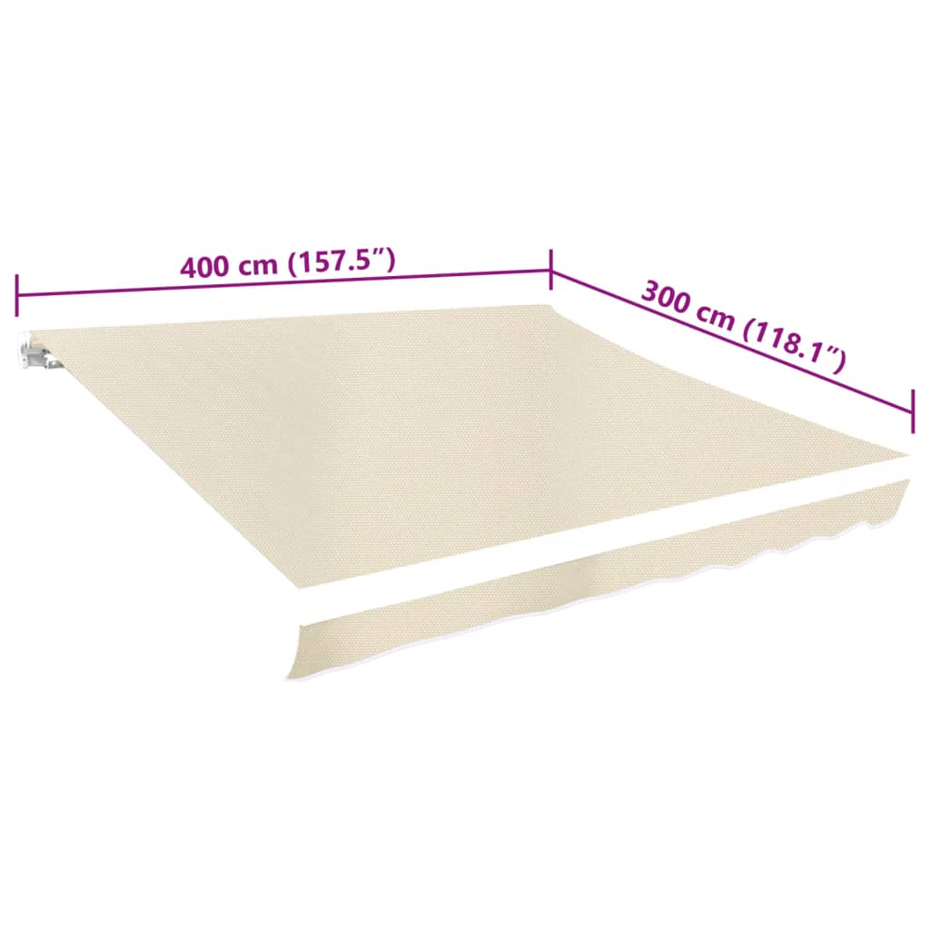 Markisebetræk Canvas Creme 4x3 m (uden ramme)