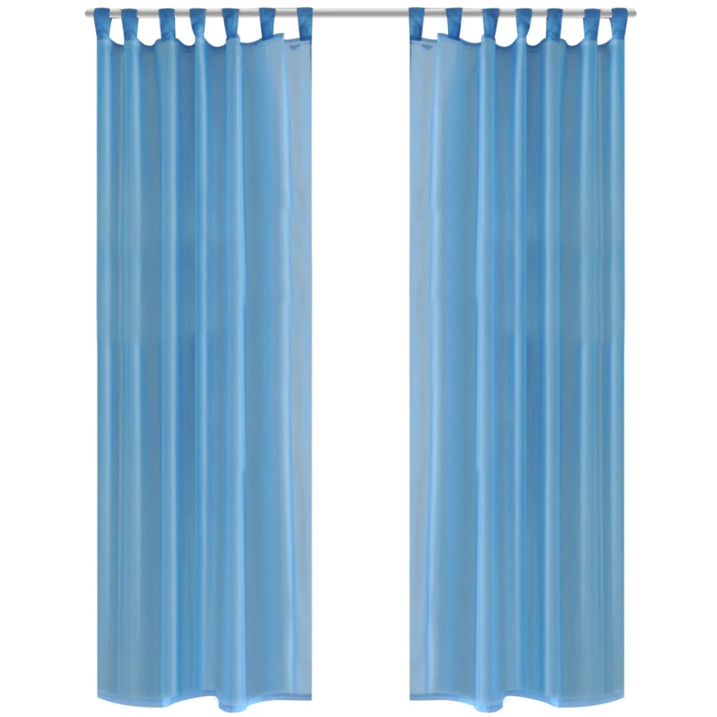 2 x Transparente Gardine Fertiggardine 140 x 225 cm türkis