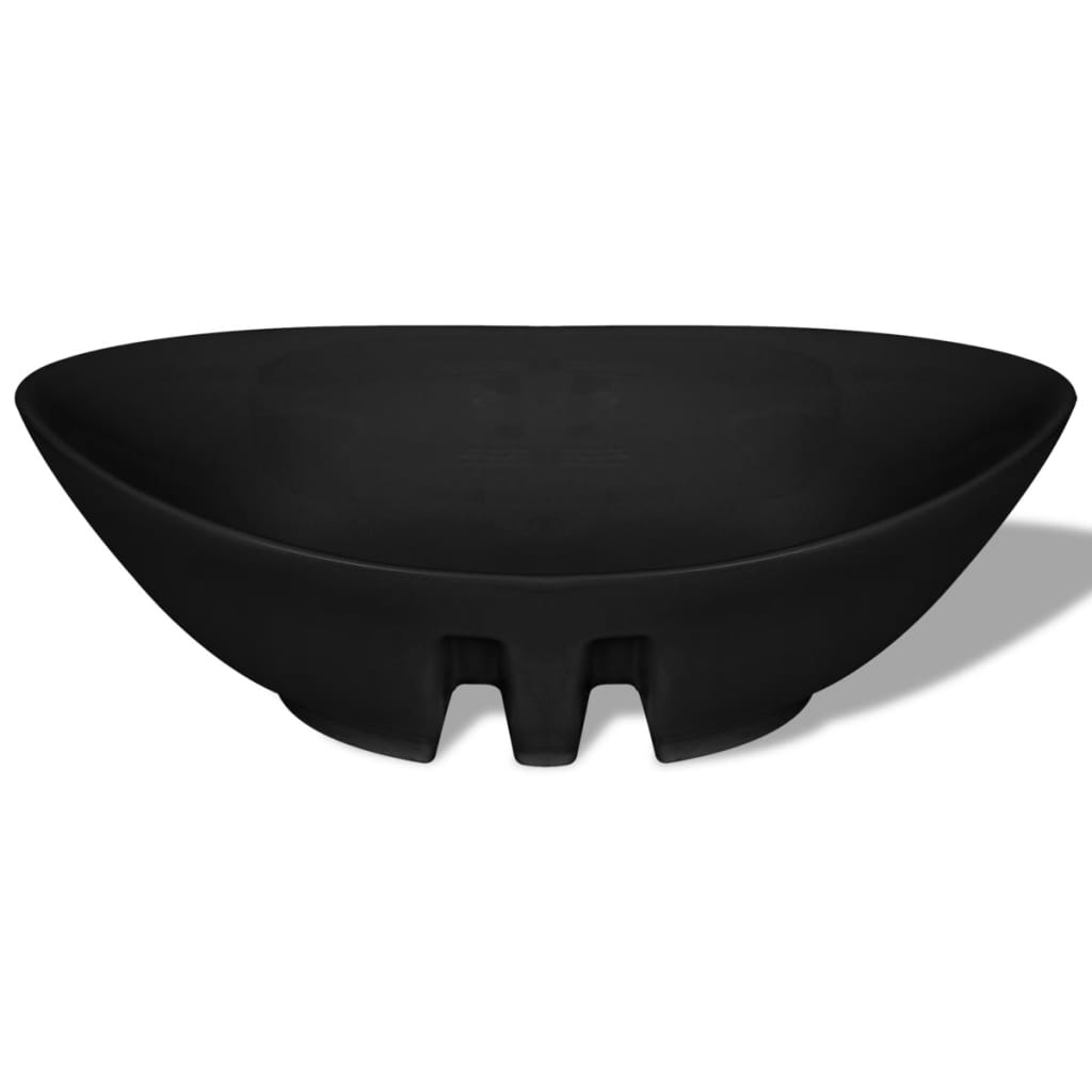 Luksuriøs keramisk håndvask Oval Sort