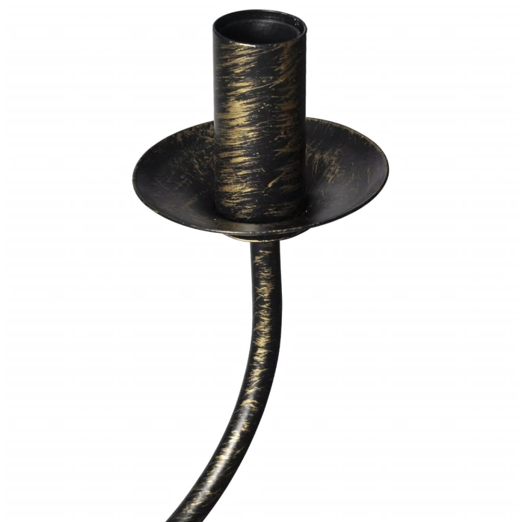 Metallysekrone Sort Antik 8 x E14 Pærer