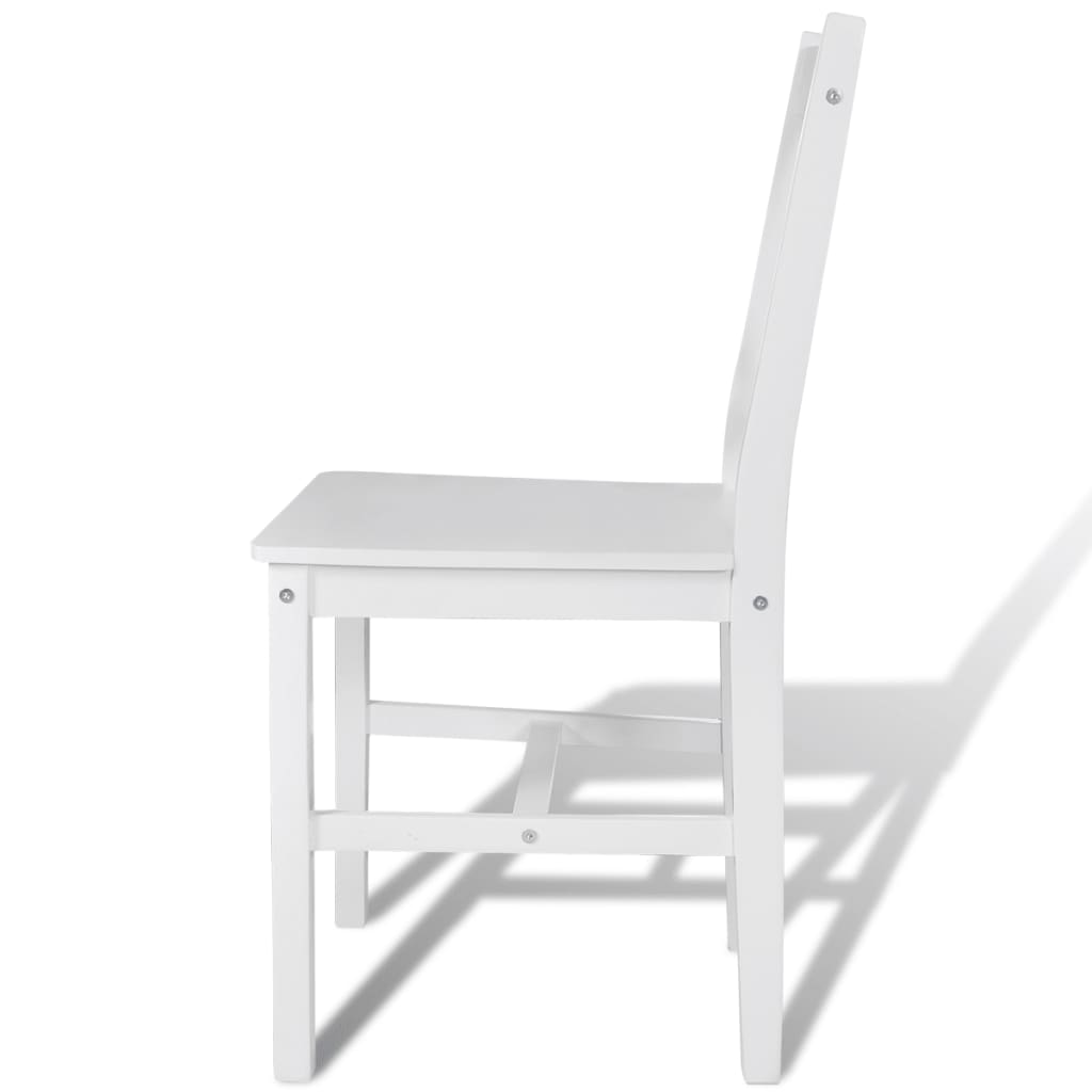 Spisestuestole 2 stk. Hvid fyrretræ