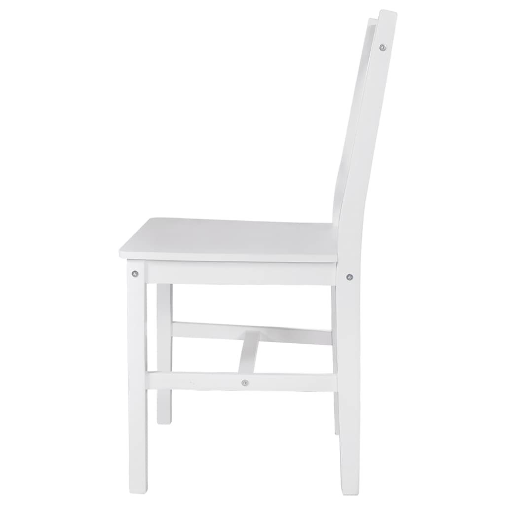 Spisestuestole 4 stk. Hvid Fyrretræ