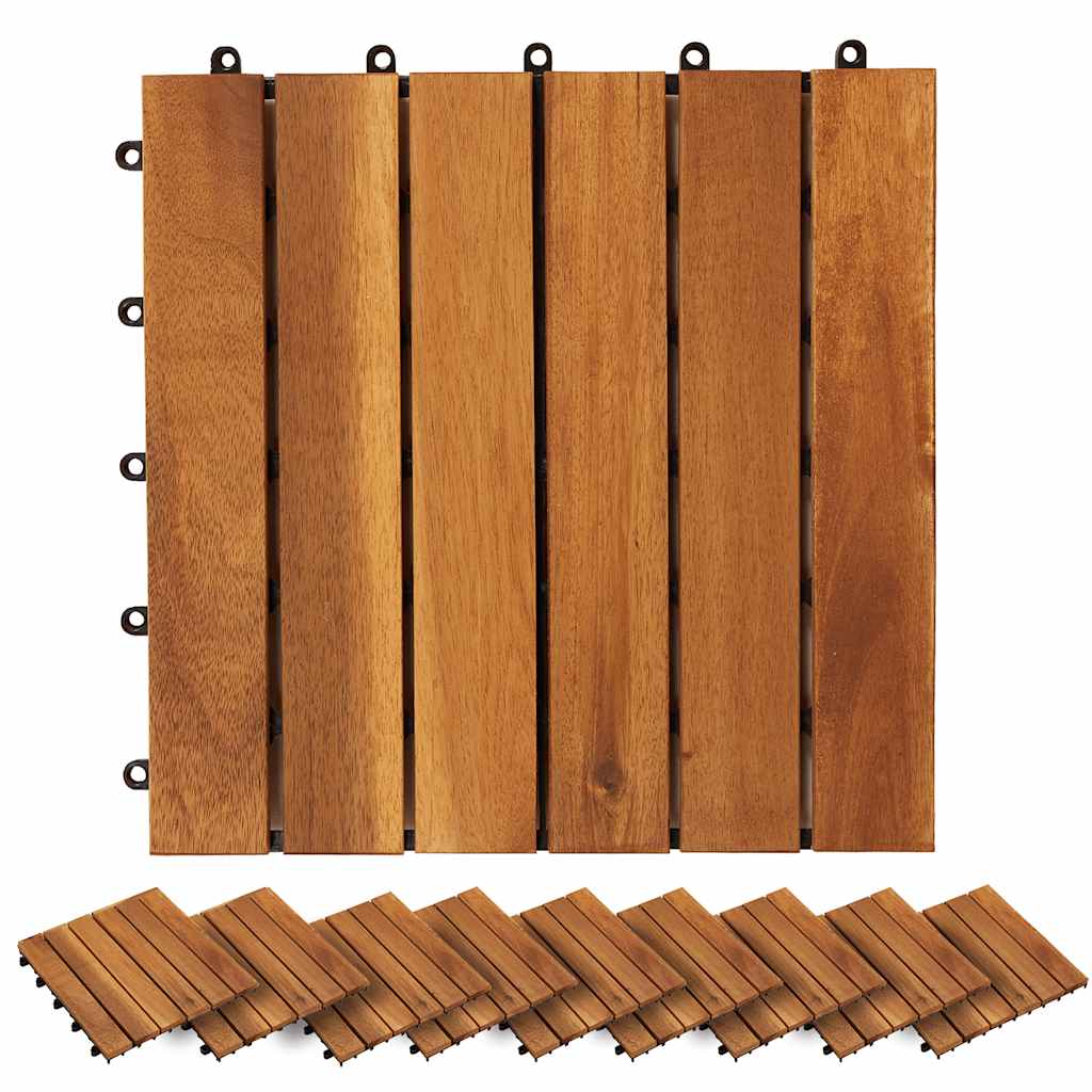 Terrassenfliesen 20 Stk. Vertikales Muster 30x30 cm Akazienholz