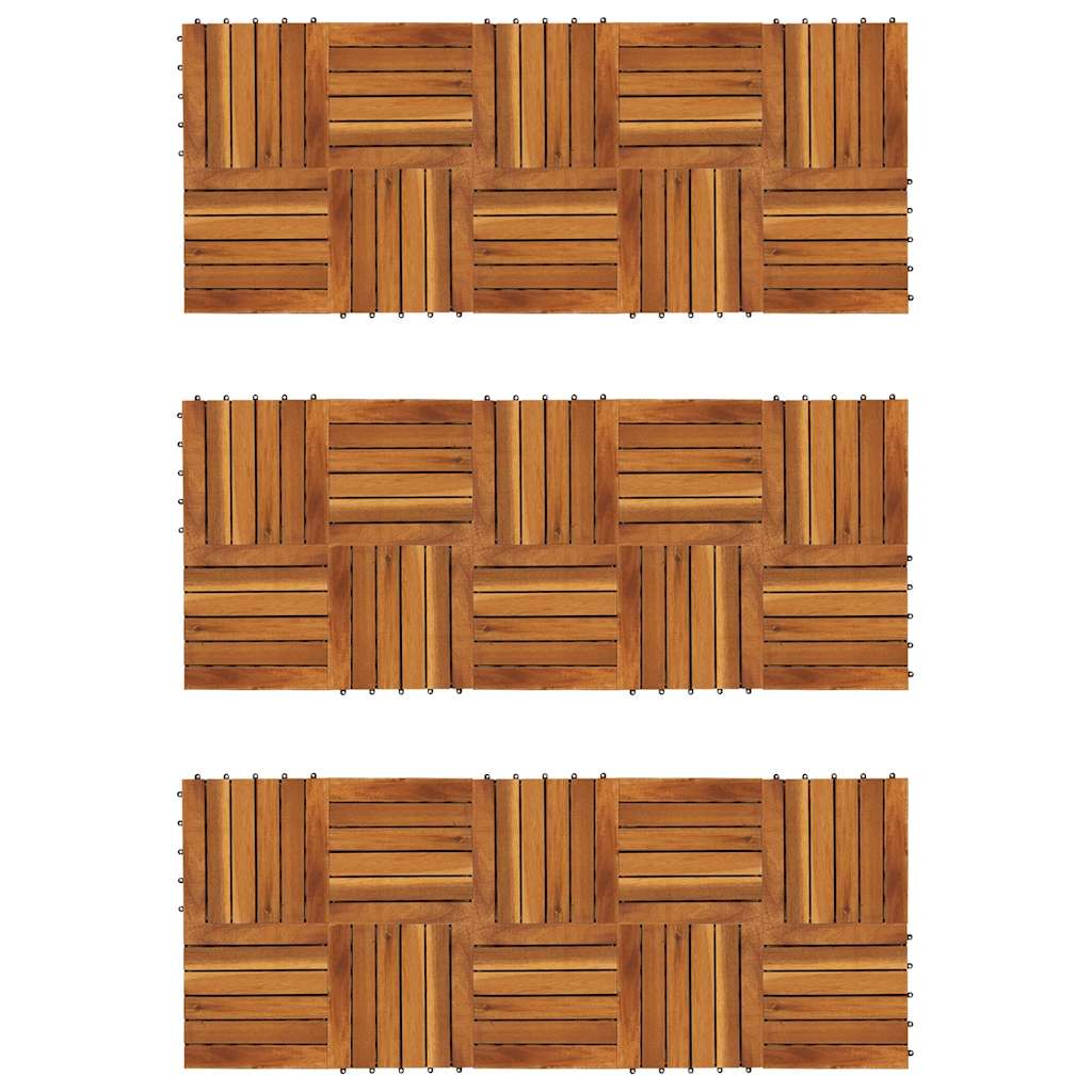 Terrassenfliesen 30 Stk. Vertikales Muster 30x30 cm Akazienholz