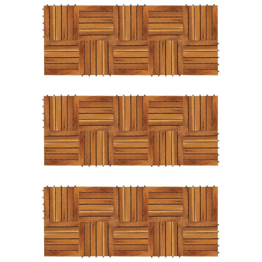 Terrassenfliesen 30 Stk. Vertikales Muster 30x30 cm Akazienholz