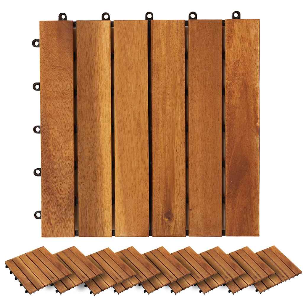 Terrassenfliesen 30 Stk. Vertikales Muster 30x30 cm Akazienholz