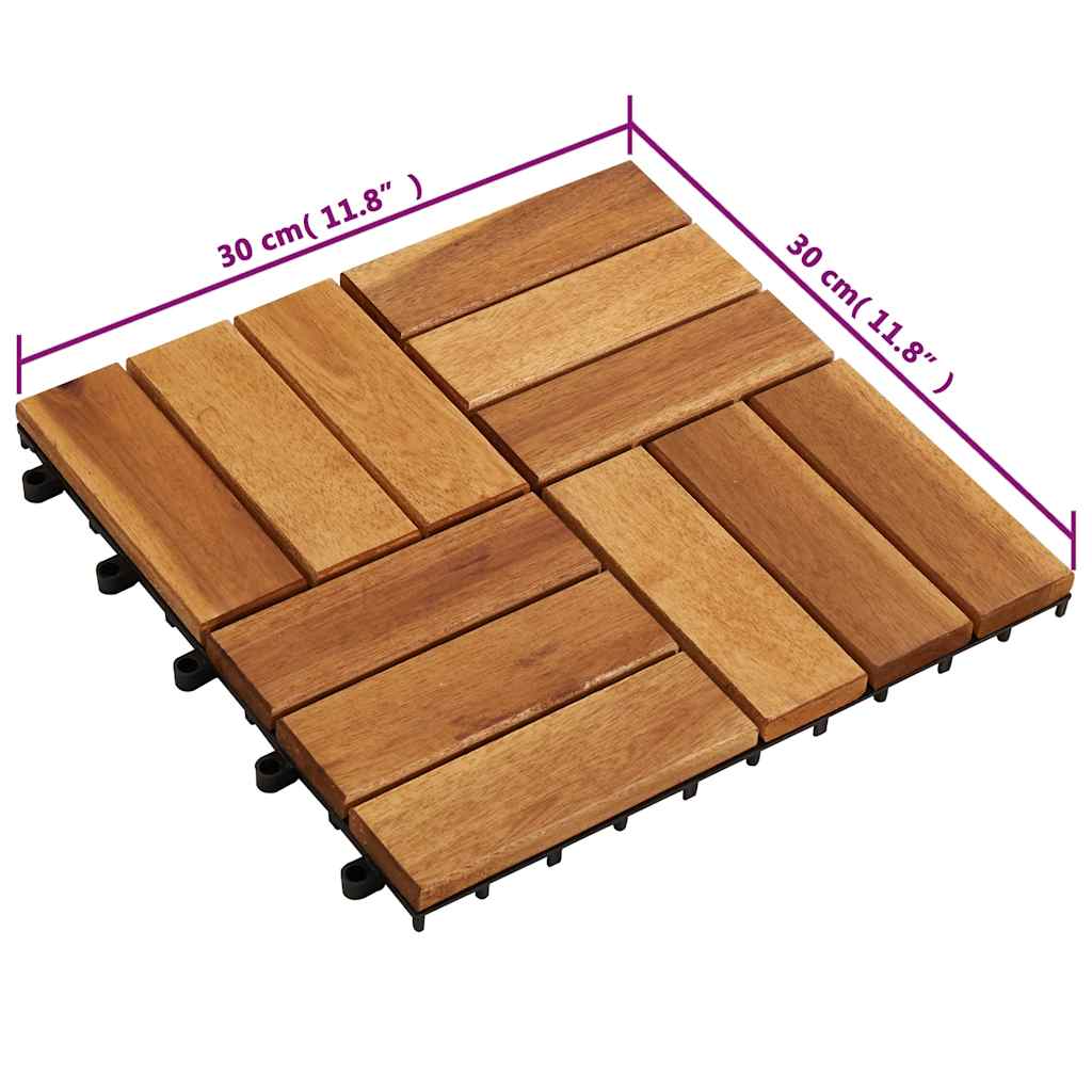 Terrassenfliesen 30 Stk. 30x30 cm Akazienholz