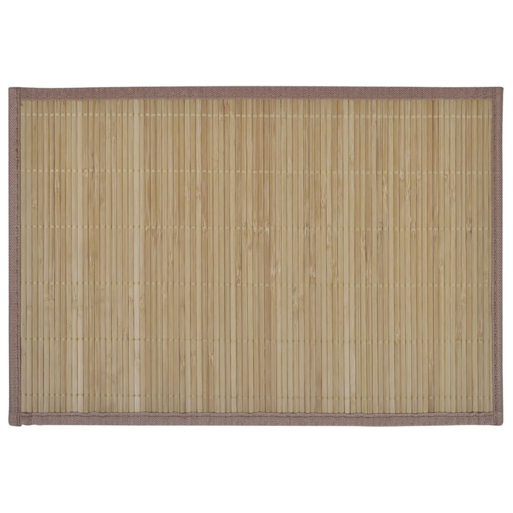 6 Bambus-Platzdeckchen 30 x 45 cm Braun