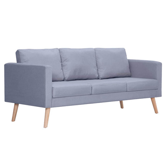 Sofa 3-Sitzer Stoff Hellgrau