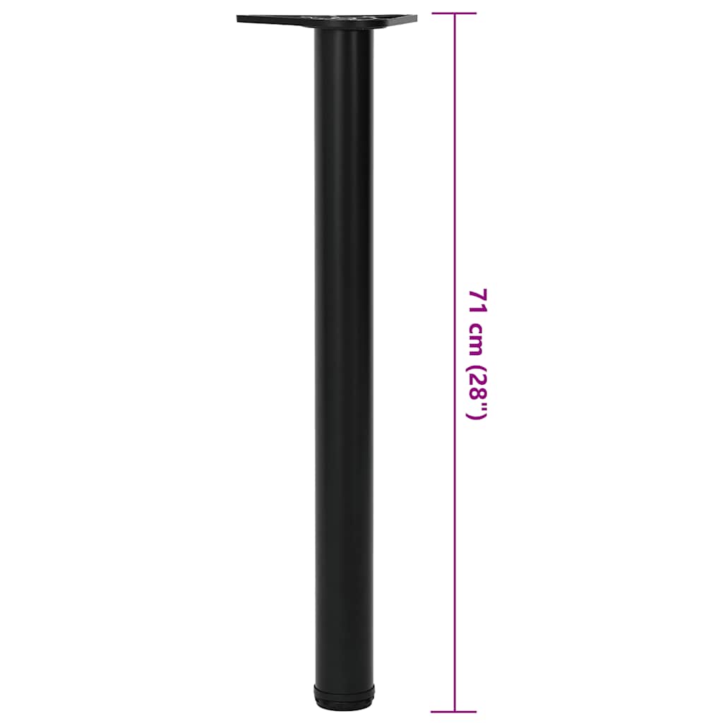 4x höhenverstellbares Tischbein Schwarz 710 mm