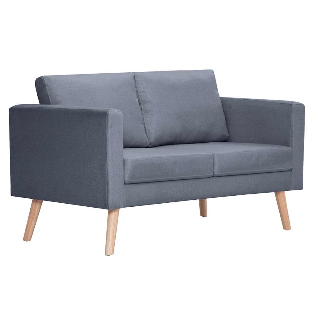 Sofagarnitur 2-Sitzer und 3-Sitzer Stoff Dunkelgrau